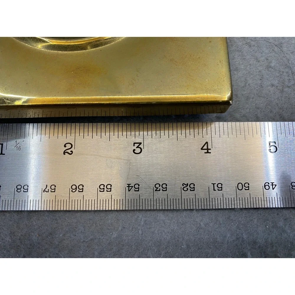 Vintage Solid Brass Oval Opening Picture Frame Rectangular 4.5